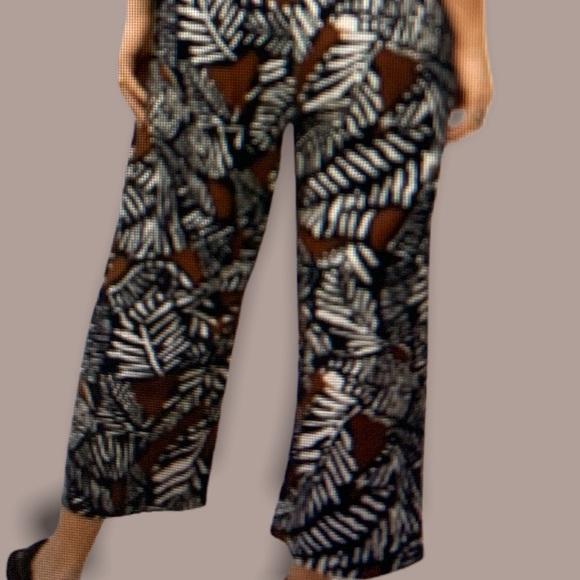 Violeta by Mango NWT Long Printed Black Copper Jumpsuit Curvy Plus Size 2X - Picture 2 of 11